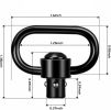 2PCS Heavy Duty Flush Push Button Quick Detach 1.25" Rifle QD Sling Swivel Mount
